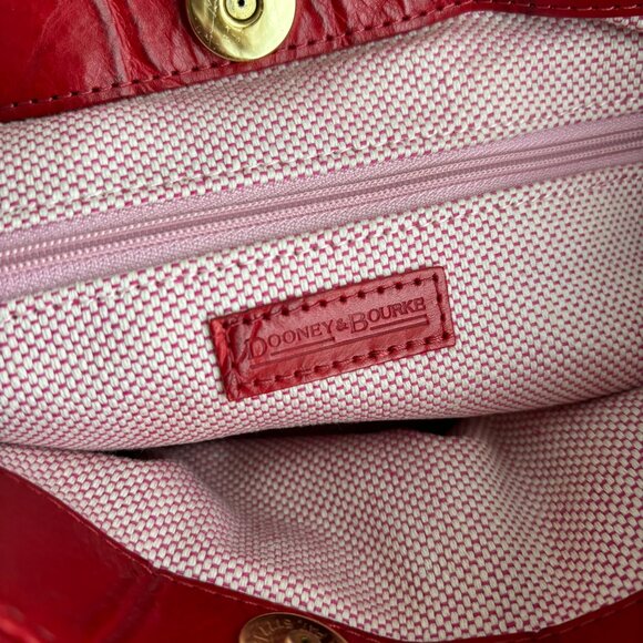 Dooney & Bourke Red Leather Hobo Bag - Picture 5 of 8